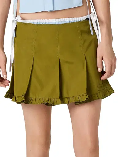 Miu Miu Women's Poplin Pleated Miniskirt - Green - Size 4 | Thumbnail 5 Miu Miu Women's Poplin Pleated Miniskirt - Green - Size 4 | Thumbnail 5