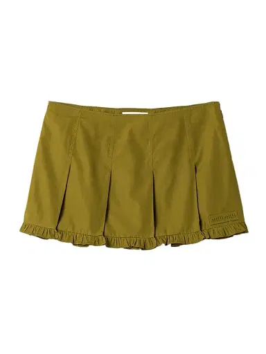 Miu Miu Women's Poplin Pleated Miniskirt - Green - Size 4 | Thumbnail 1 Miu Miu Women's Poplin Pleated Miniskirt - Green - Size 4 | Thumbnail 1