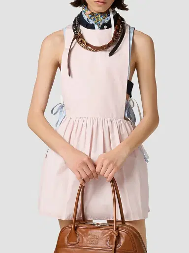 Miu Miu Women's Poplin Mini-Dress - Pink - Size 8 | Thumbnail 3