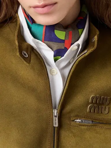 Miu Miu Women's Waxed Suede Jacket | Thumbnail 5 Miu Miu Women's Waxed Suede Jacket | Thumbnail 5