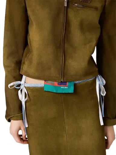 Miu Miu Women's Waxed Suede Jacket | Thumbnail 6 Miu Miu Women's Waxed Suede Jacket | Thumbnail 6