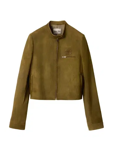 Miu Miu Women's Waxed Suede Jacket | Thumbnail 1 Miu Miu Women's Waxed Suede Jacket | Thumbnail 1