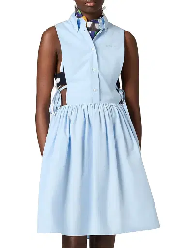 Miu Miu Women's Poplin Side Tie Dress | Thumbnail 2 Miu Miu Women's Poplin Side Tie Dress | Thumbnail 2