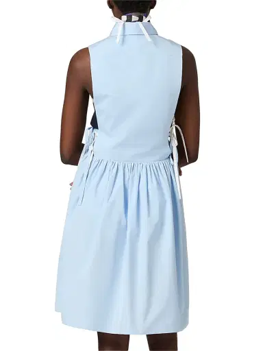 Miu Miu Women's Poplin Side Tie Dress | Thumbnail 3 Miu Miu Women's Poplin Side Tie Dress | Thumbnail 3