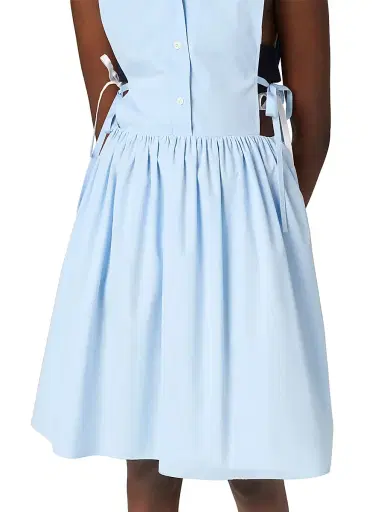 Miu Miu Women's Poplin Side Tie Dress | Thumbnail 4 Miu Miu Women's Poplin Side Tie Dress | Thumbnail 4