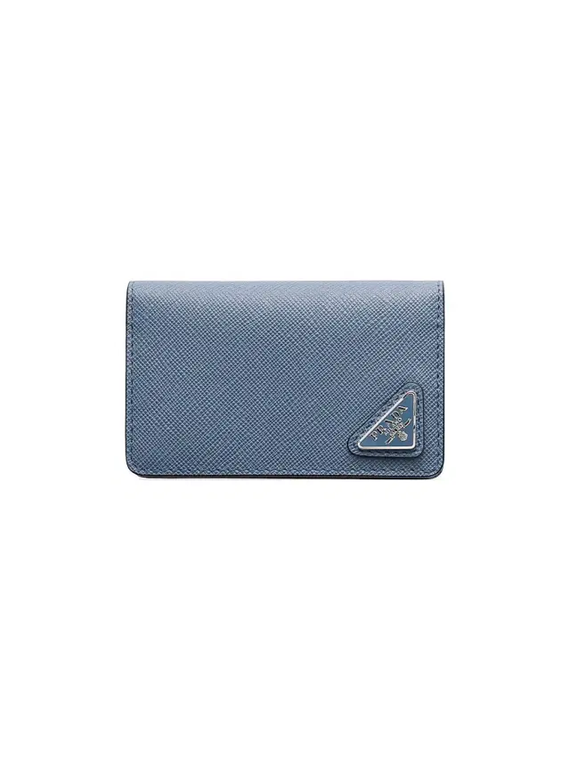 Prada Men's Saffiano Leather Card Holder - Blue