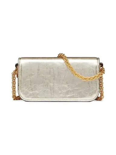 Valentino Garavani Women's Small Locò Metallic Calfskin Shoulder Bag | Thumbnail 3 Valentino Garavani Women's Small Locò Metallic Calfskin Shoulder Bag | Thumbnail 3