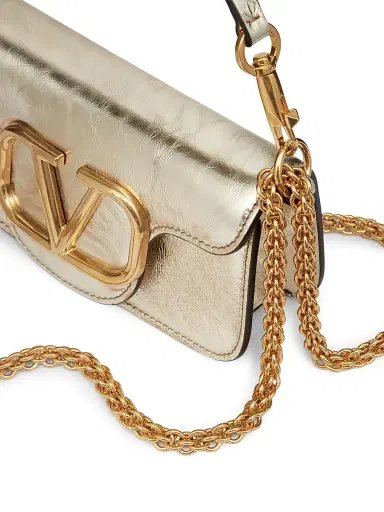 Valentino Garavani Women's Small Locò Metallic Calfskin Shoulder Bag | Thumbnail 7 Valentino Garavani Women's Small Locò Metallic Calfskin Shoulder Bag | Thumbnail 7