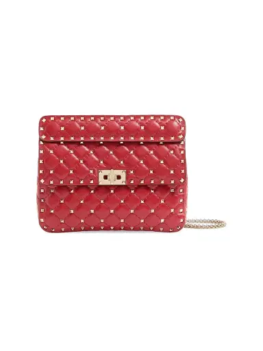 Valentino Garavani Women's Nappa Rockstud Spike Shoulder Bag - Rosso Valentino | Thumbnail 1