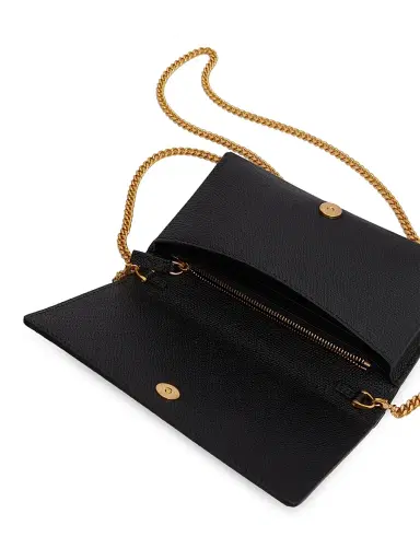 Valentino Garavani Women's VLogo Signature Grainy Calfskin Wallet with Chain - Black | Thumbnail 6 Valentino Garavani Women's VLogo Signature Grainy Calfskin Wallet with Chain - Black | Thumbnail 6