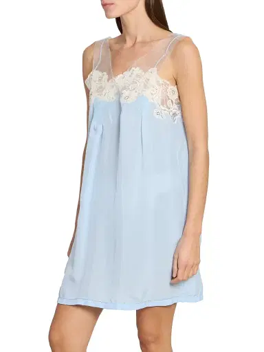 Maison Margiela Women's Lace-Trim Babydoll Minidress - Light Blue - Size 8 | Thumbnail 4 Maison Margiela Women's Lace-Trim Babydoll Minidress - Light Blue - Size 8 | Thumbnail 4