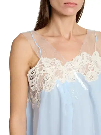 Maison Margiela Women's Lace-Trim Babydoll Minidress - Light Blue - Size 8 | Thumbnail 6 Maison Margiela Women's Lace-Trim Babydoll Minidress - Light Blue - Size 8 | Thumbnail 6