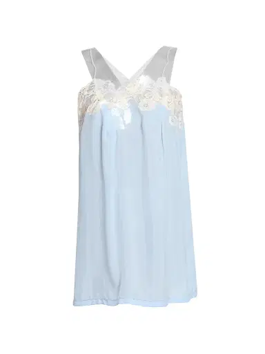 Maison Margiela Women's Lace-Trim Babydoll Minidress - Light Blue - Size 8 | Thumbnail 1 Maison Margiela Women's Lace-Trim Babydoll Minidress - Light Blue - Size 8 | Thumbnail 1