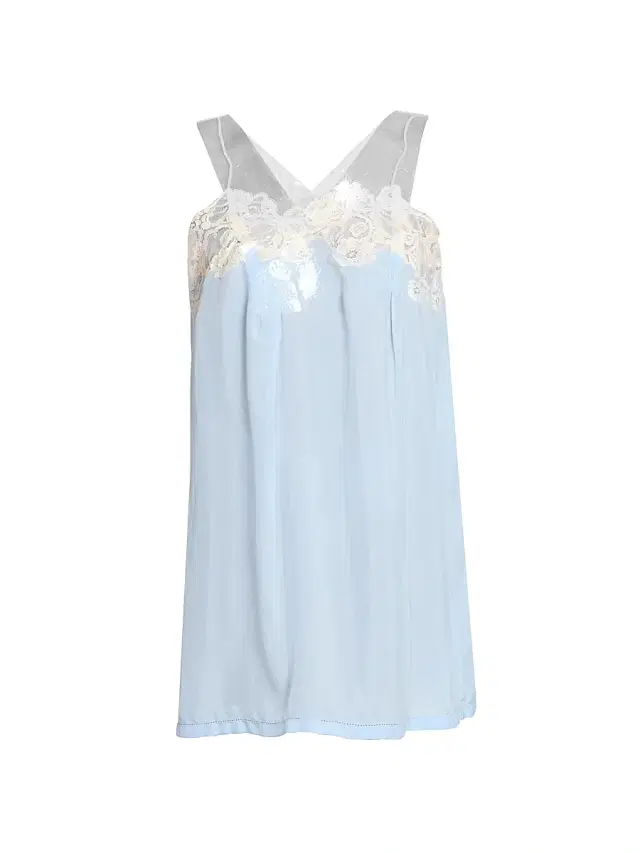 Maison Margiela Women's Lace-Trim Babydoll Minidress - Light Blue