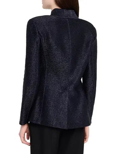 Giorgio Armani Women's Metallic Woven Collarless Single-Breasted Jacket | Thumbnail 4 Giorgio Armani Women's Metallic Woven Collarless Single-Breasted Jacket | Thumbnail 4