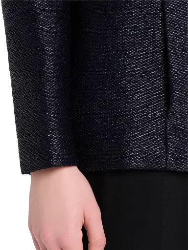 Giorgio Armani Women's Metallic Woven Collarless Single-Breasted Jacket | Thumbnail 5 Giorgio Armani Women's Metallic Woven Collarless Single-Breasted Jacket | Thumbnail 5