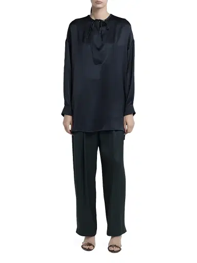Giorgio Armani Women's Silk Tieneck Blouse | Thumbnail 2