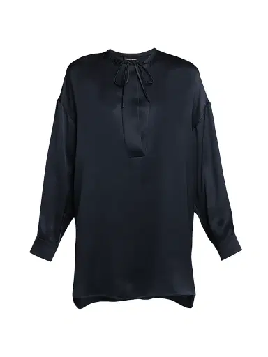 Giorgio Armani Women's Silk Tieneck Blouse | Thumbnail 1
