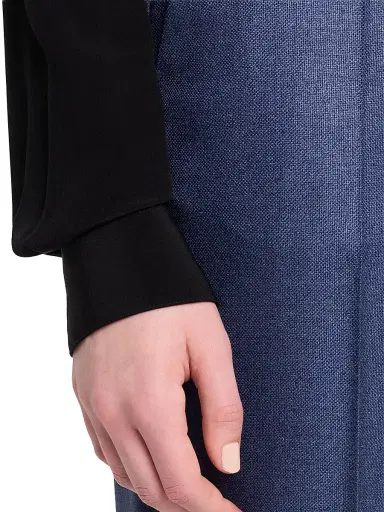 Giorgio Armani Women's Silk-Wool Straight-Leg Trousers - Solid Medium Blue - Size 18 | Thumbnail 5 Giorgio Armani Women's Silk-Wool Straight-Leg Trousers - Solid Medium Blue - Size 18 | Thumbnail 5