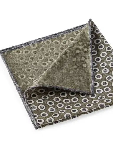 Brunello Cucinelli Men's Polka Dot Silk Pocket Square | Thumbnail 3 Brunello Cucinelli Men's Polka Dot Silk Pocket Square | Thumbnail 3