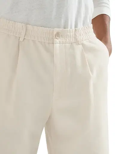 Brunello Cucinelli Men's Twisted Cotton Gabardine Bermuda Shorts with Elasticated Waistband - Panama - Size 40 | Thumbnail 5 Brunello Cucinelli Men's Twisted Cotton Gabardine Bermuda Shorts with Elasticated Waistband - Panama - Size 40 | Thumbnail 5