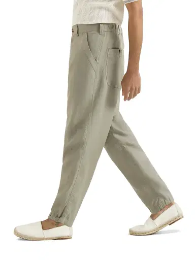 Brunello Cucinelli Men's Linen Micro Chevron Trousers with Drawstrings | Thumbnail 3