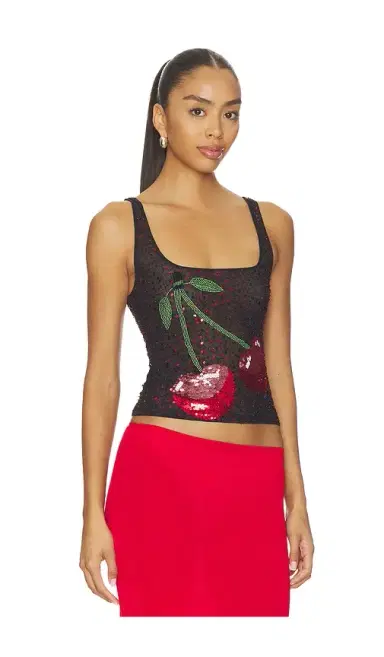 Leslie Amon Cherry Tank Top | Thumbnail 2 Leslie Amon Cherry Tank Top | Thumbnail 2