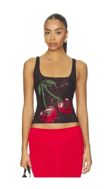 Leslie Amon Cherry Tank Top | Thumbnail 1 Leslie Amon Cherry Tank Top | Thumbnail 1