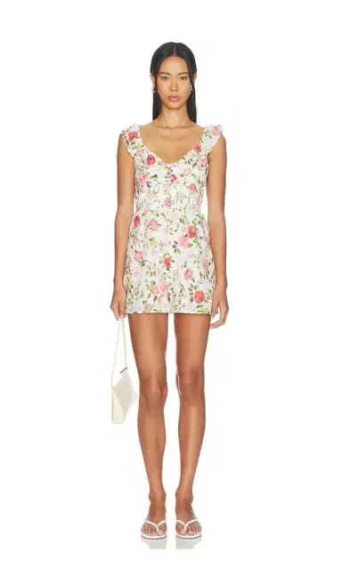 Alice + Olivia Alice + Olivia Gemma Ruffle Romper | Thumbnail 1