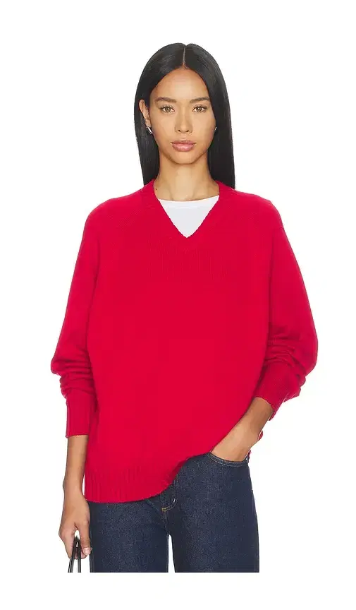 The Cotton Knit V-neck Sweater