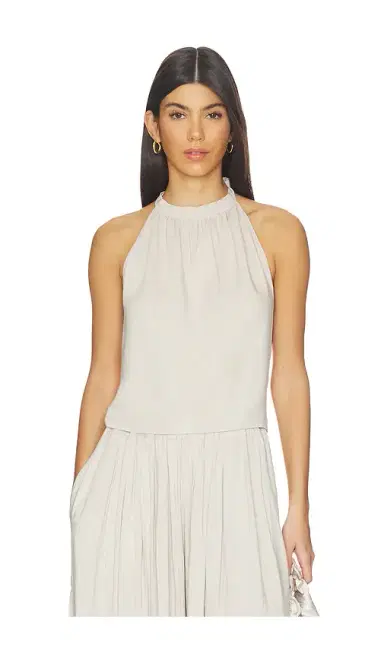 Ripley Rader Linen Tie Back Halter Top | Thumbnail 1