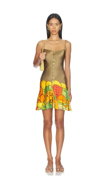 Donde Esteban Frutas Silk Satin Mini Dress | Thumbnail 1
