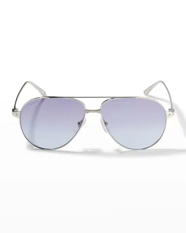 Cartier Santos Screw Metal Aviator Sunglasses | Thumbnail 3