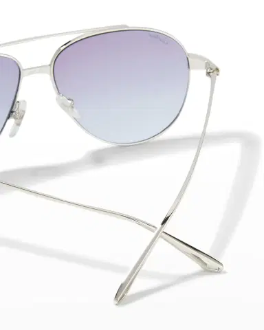 Cartier Santos Screw Metal Aviator Sunglasses | Thumbnail 4
