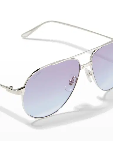 Cartier Santos Screw Metal Aviator Sunglasses | Thumbnail 5