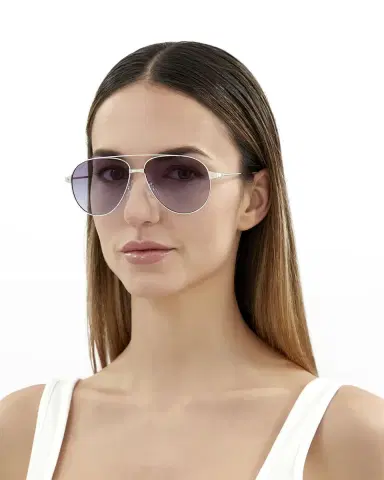 Cartier Santos Screw Metal Aviator Sunglasses | Thumbnail 1
