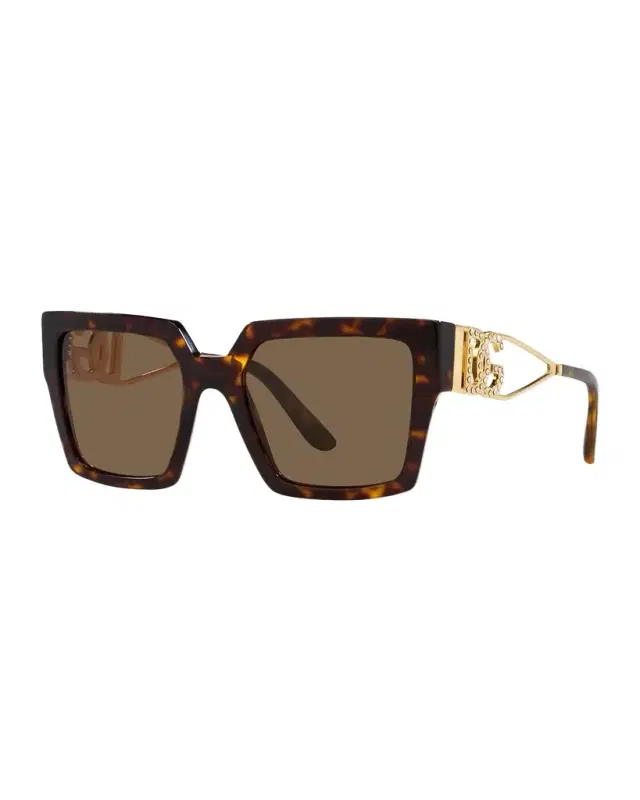 Embellished DG Mixed-Media Square Sunglasses