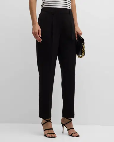 Elie Tahari The Willow Pleated Straight-Leg Ankle Pants | Thumbnail 2