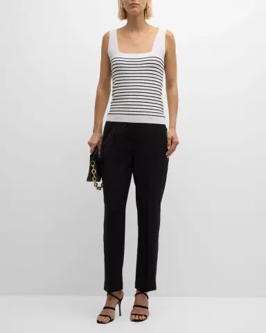 Elie Tahari The Willow Pleated Straight-Leg Ankle Pants | Thumbnail 3