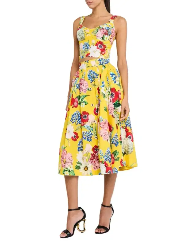 Floral Crop Bustier Top