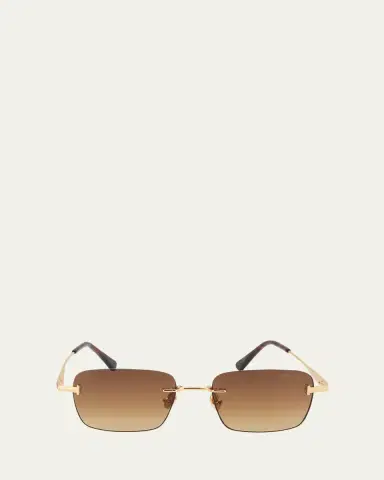 TOM FORD Men's Jake Rimless Rectangular Metal Sunglasses | Thumbnail 5