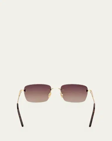 TOM FORD Men's Jake Rimless Rectangular Metal Sunglasses | Thumbnail 9