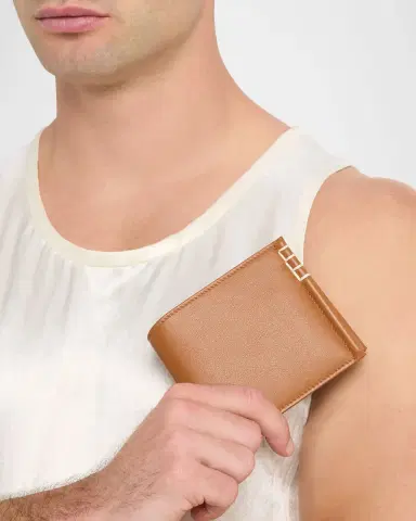 JW Anderson Men's Loafers Box-Stitched Leather Bifold Wallet | Thumbnail 2 JW Anderson Men's Loafers Box-Stitched Leather Bifold Wallet | Thumbnail 2