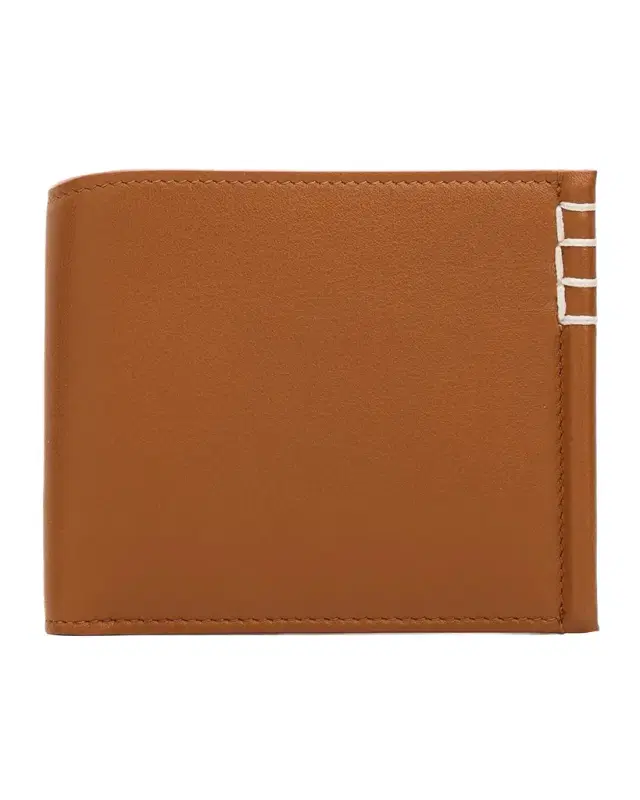 JW Anderson Men 's Loafers Box-Stitched Leather Bifold Wallet
