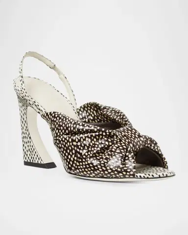 Fendi 85mm Arco Peppered Falena Leather Slingback Sandals | Thumbnail 2 Fendi 85mm Arco Peppered Falena Leather Slingback Sandals | Thumbnail 2