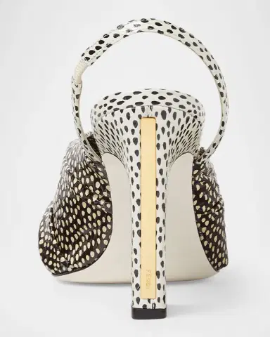 Fendi 85mm Arco Peppered Falena Leather Slingback Sandals | Thumbnail 3 Fendi 85mm Arco Peppered Falena Leather Slingback Sandals | Thumbnail 3