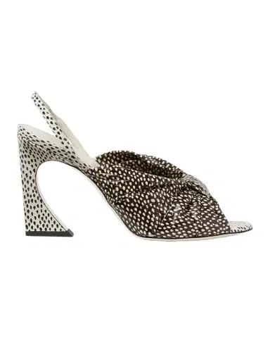 Fendi 85mm Arco Peppered Falena Leather Slingback Sandals | Thumbnail 1 Fendi 85mm Arco Peppered Falena Leather Slingback Sandals | Thumbnail 1
