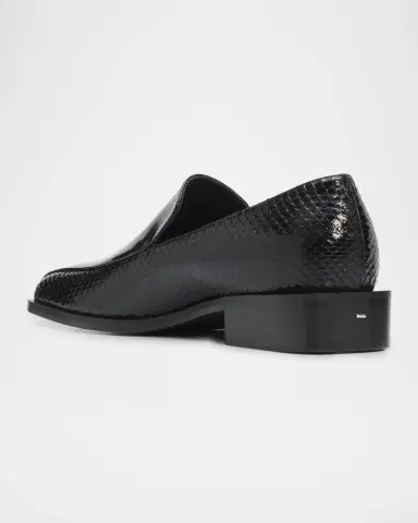 Giuseppe Zanotti Men's Python Leather Square-Toe Dress Loafers | Thumbnail 2