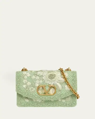 Valentino Garavani Beaded Floral-Embroidered Moire Shoulder Bag | Thumbnail 6