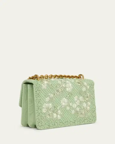 Valentino Garavani Beaded Floral-Embroidered Moire Shoulder Bag | Thumbnail 8